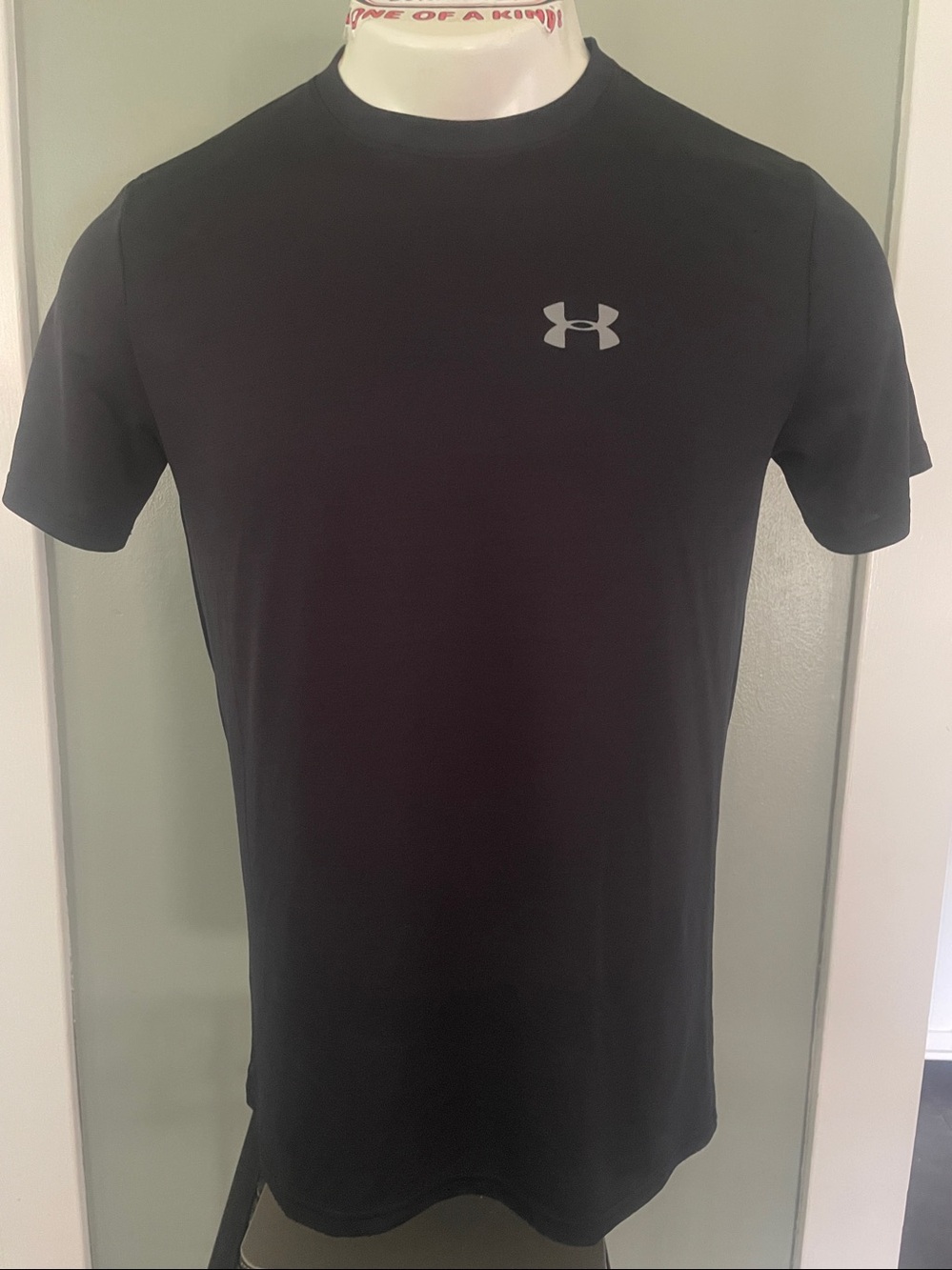 Under Armour Black Short Sleeve Crew Tee with Silver Logo